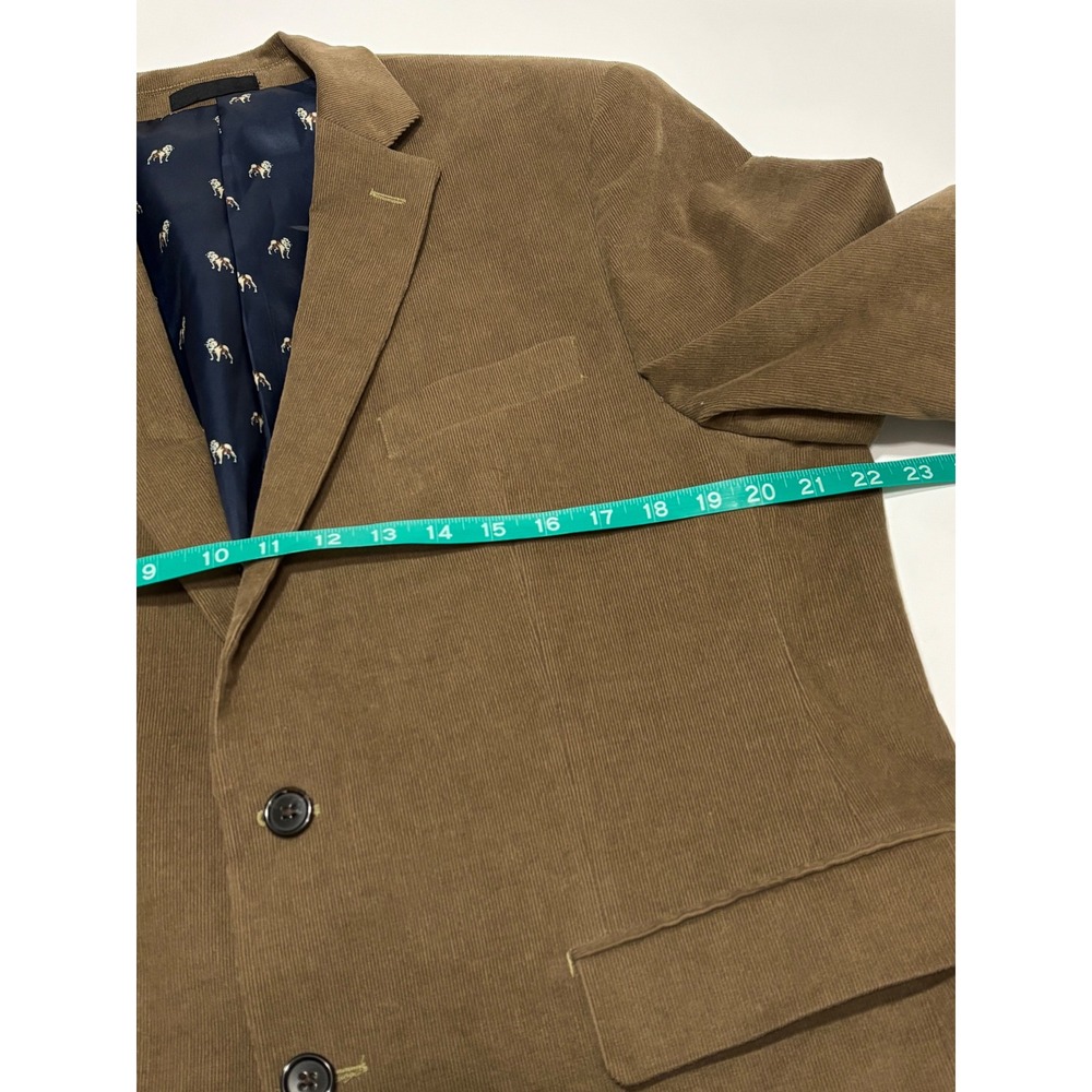 Lauren Ralph Lauren Mens 40R? Blazer Jacket Brown Elbow Patches Bulldog Lined - Picture 6 of 9